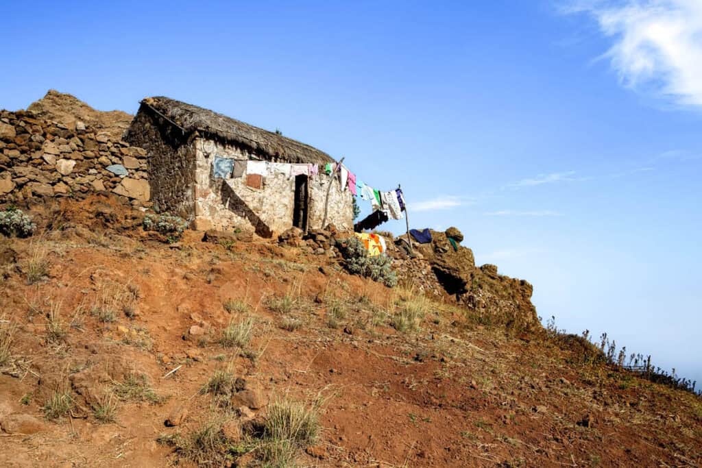 maison en pierre volcanique à Santo Antão