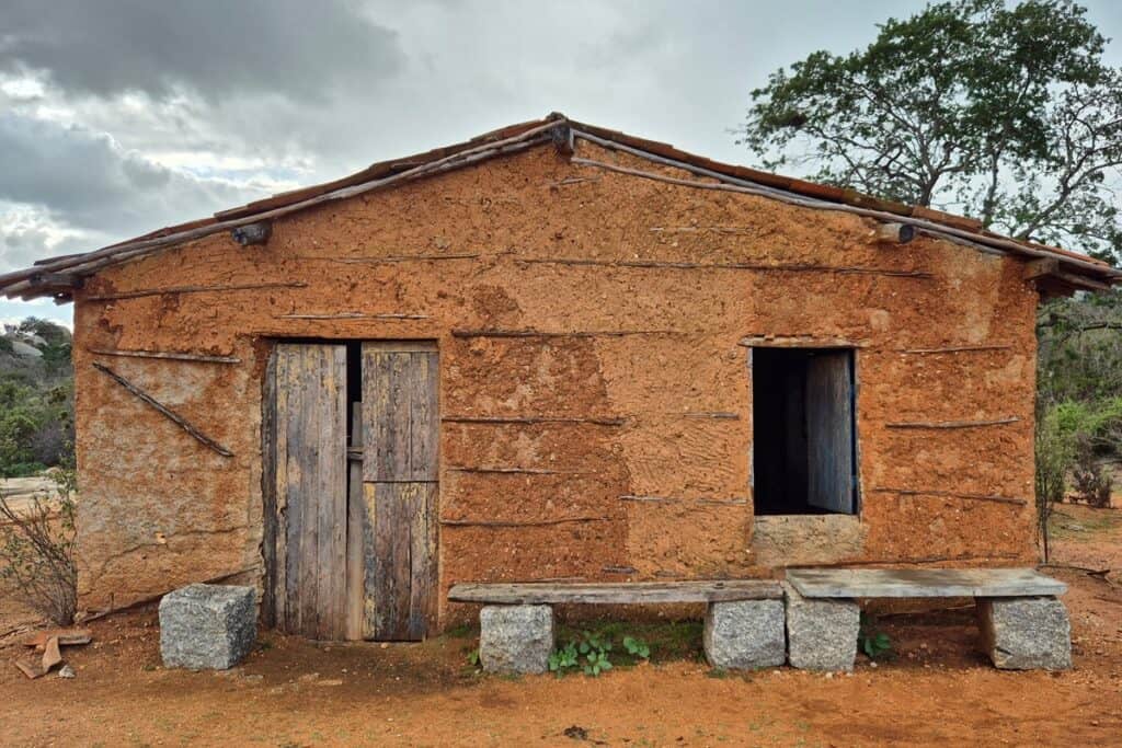 maison rurale en torchis au Brésil