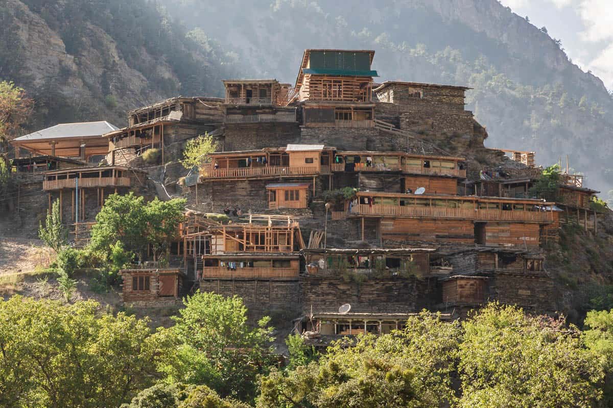 maisons en bois au Pakistan