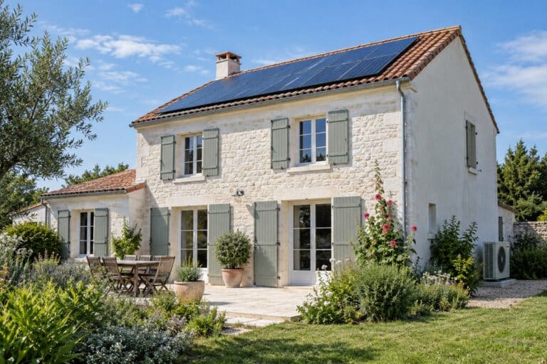 Maison charentaise rénovée avec panneaux solaires