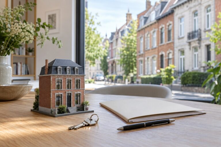 Clés et maquette de maison belge