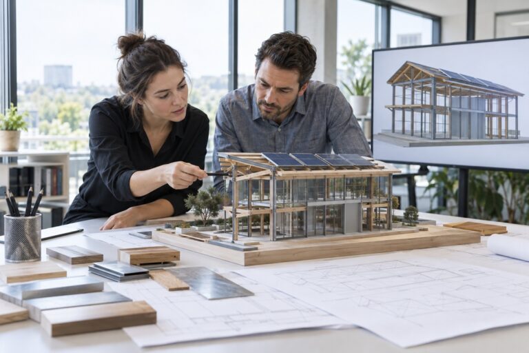 Ingénieurs autour d’une maquette innovante