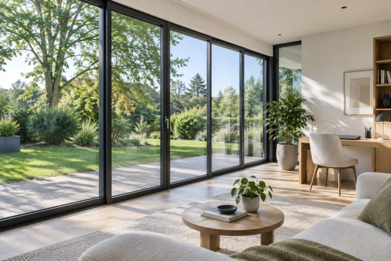 Vitres solaires, lumière et jardin
