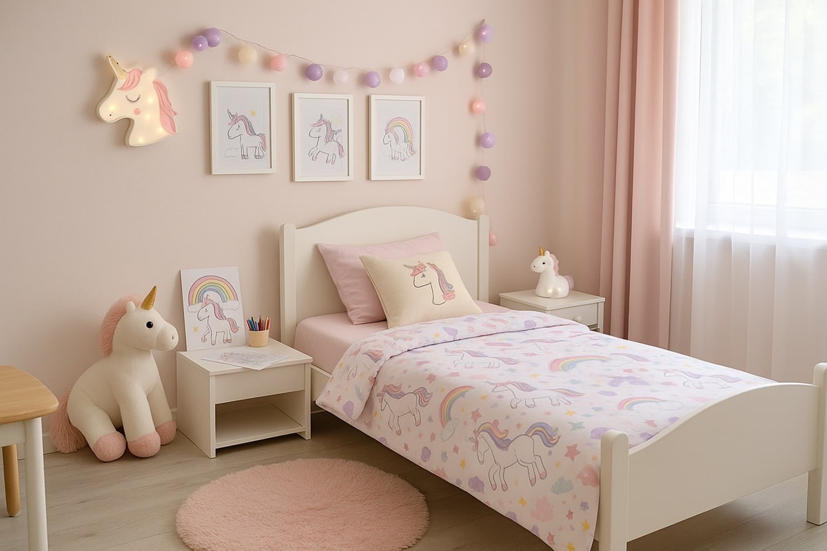 conseils pour décorer chambre enfant thème licorne