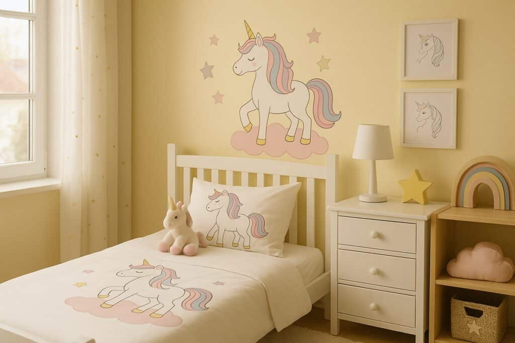 chambre enfant thème licorne