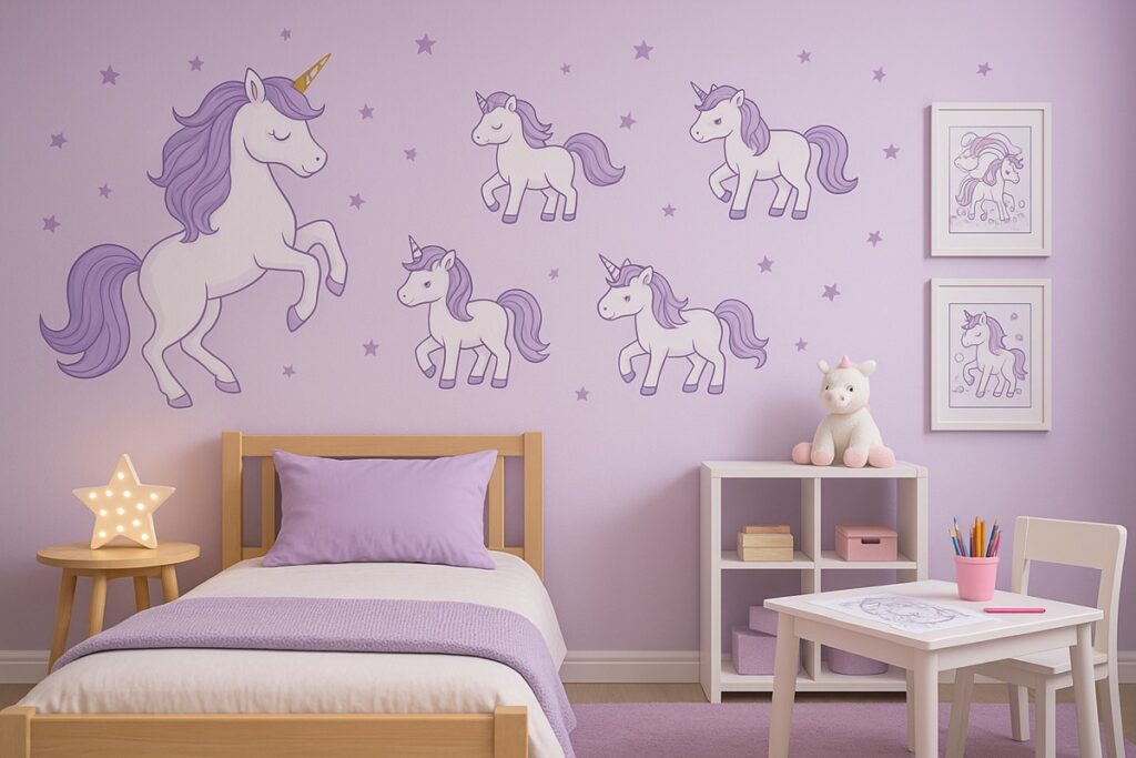 chambre enfant thème licorne