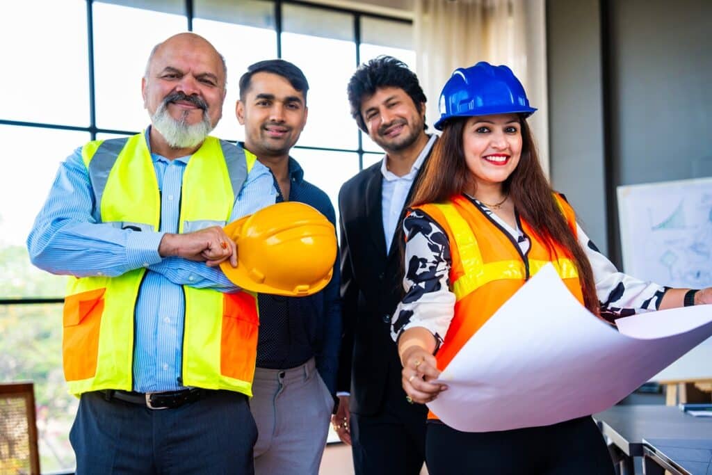 équipe d'une entreprise de construction