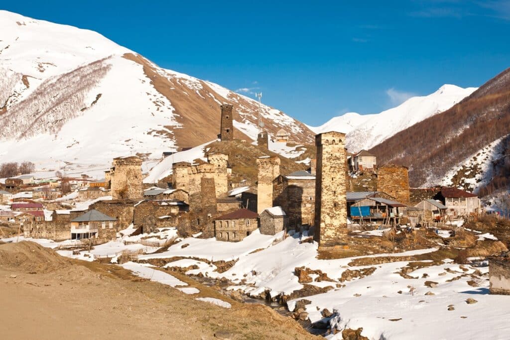 maisons tour à Ushguli