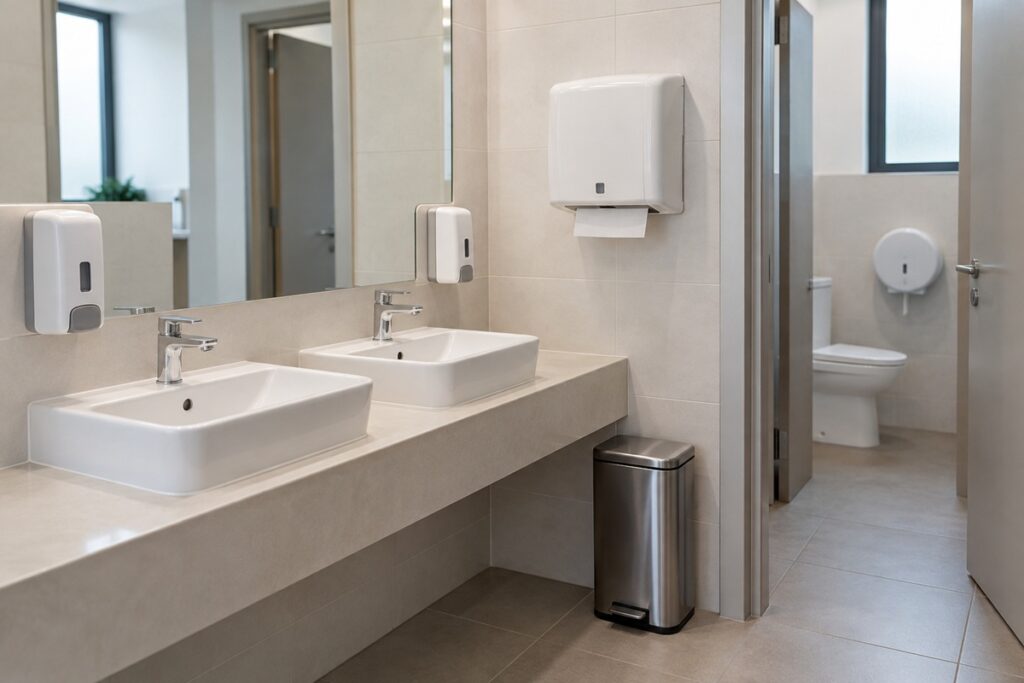 Lavabos et distributeurs sanitaires modernes