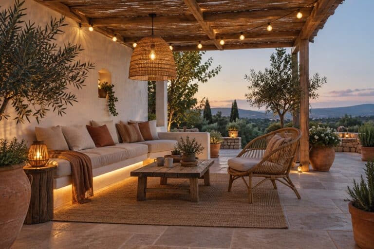 Lumières douces pour une terrasse bohème