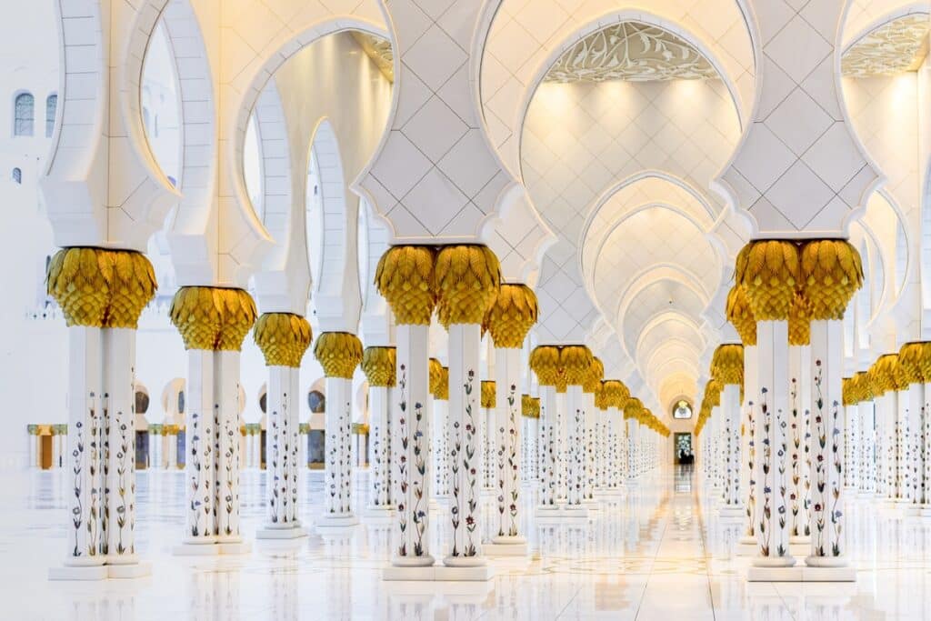 mosquée nationale d’Abu Dhabi colonnes