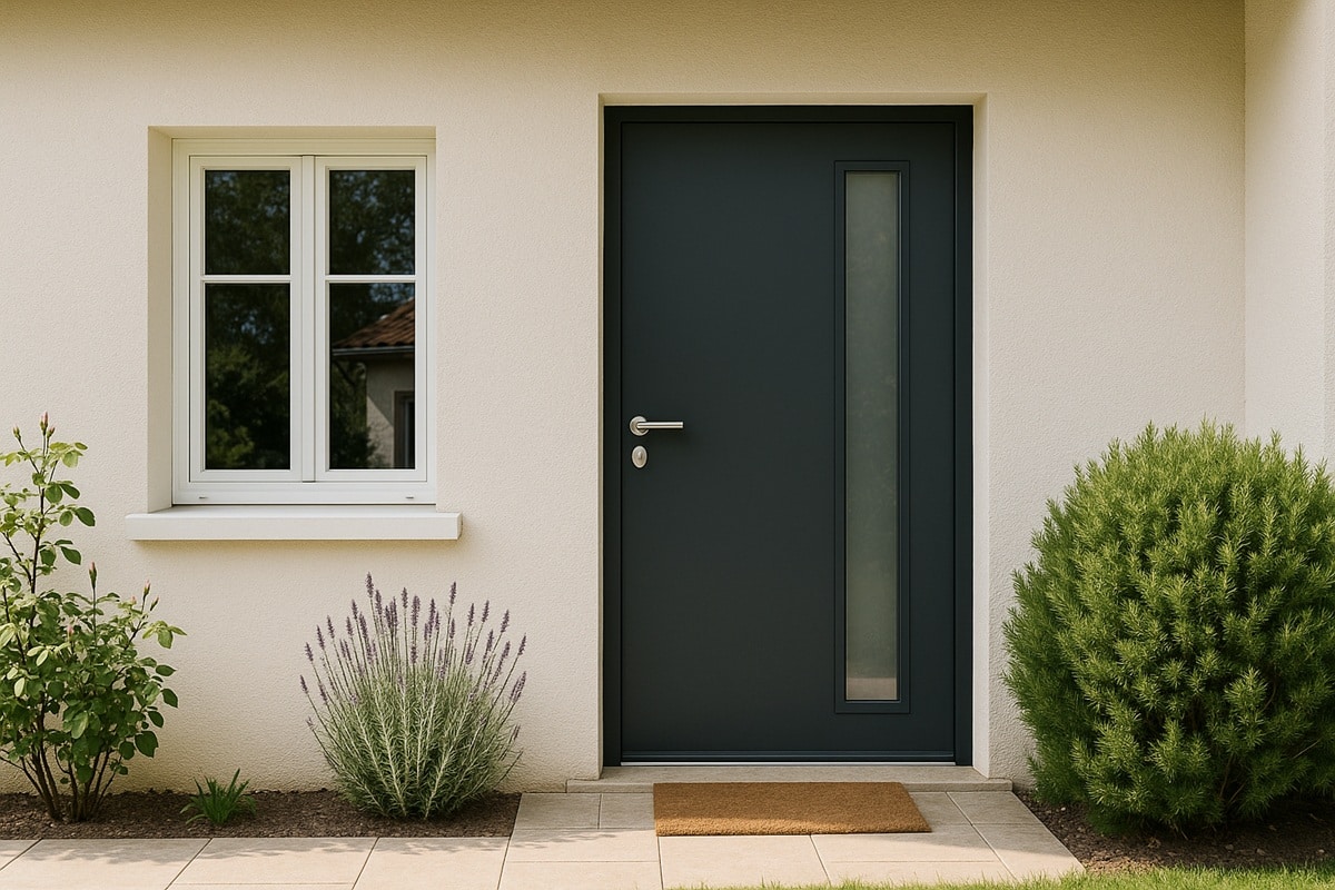 belle porte d'entrée en aluminium