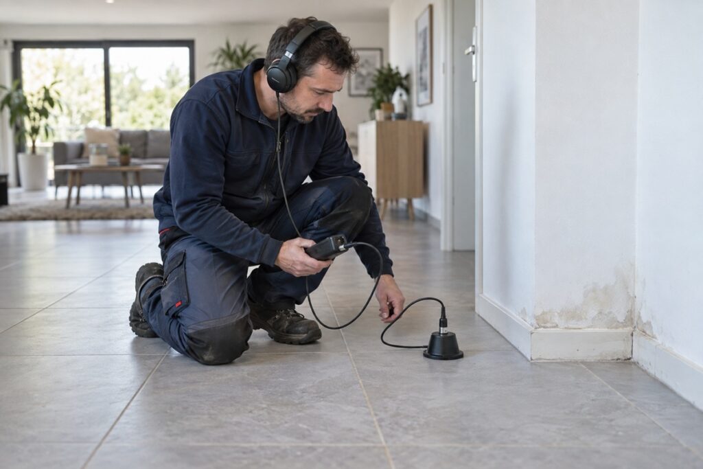 Détection d’une fuite sous le carrelage