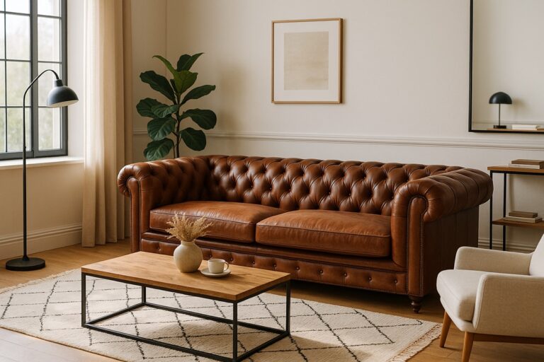 canapé chesterfield dans salon