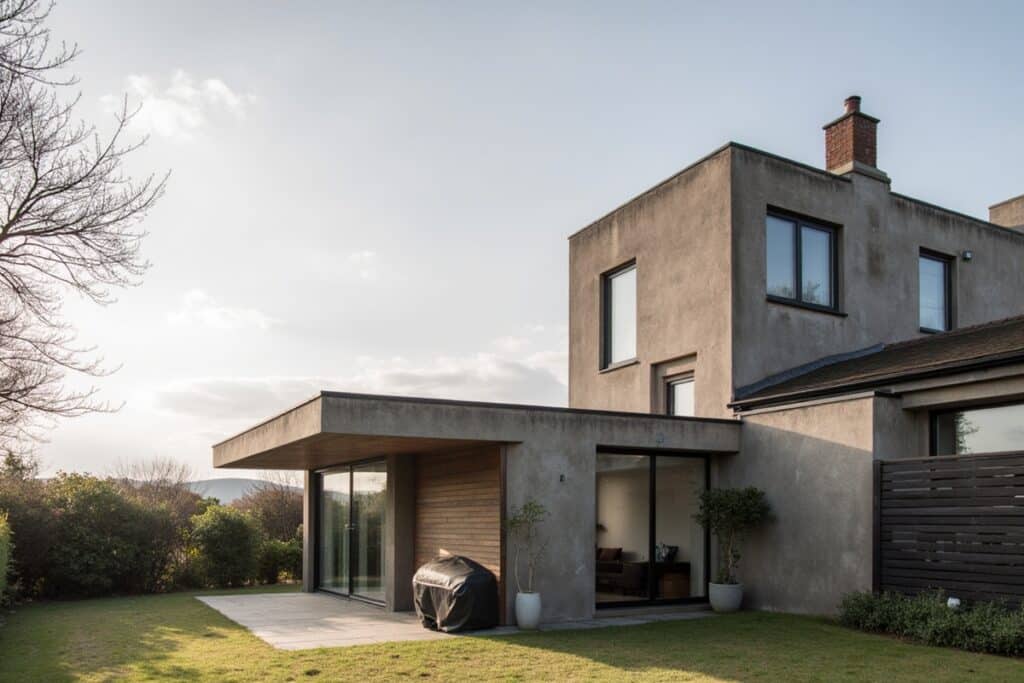 extension de maison en béton