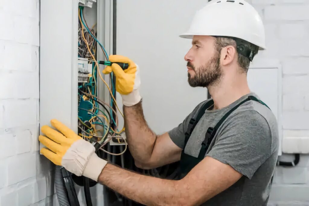 électricien répare tableau électrique