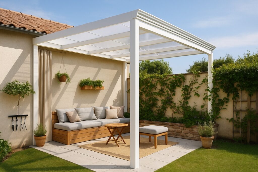 pergola dans un petit espace extérieur