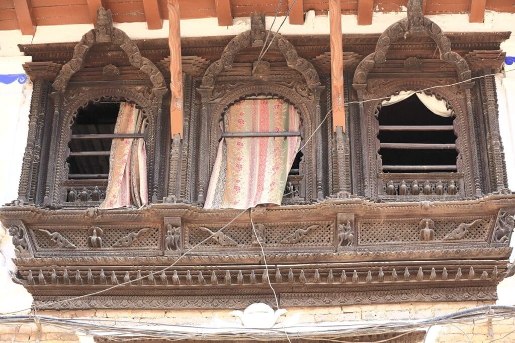 fenêtres en bois à Lalitpur