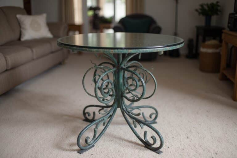 table basse en ferronerie d'art