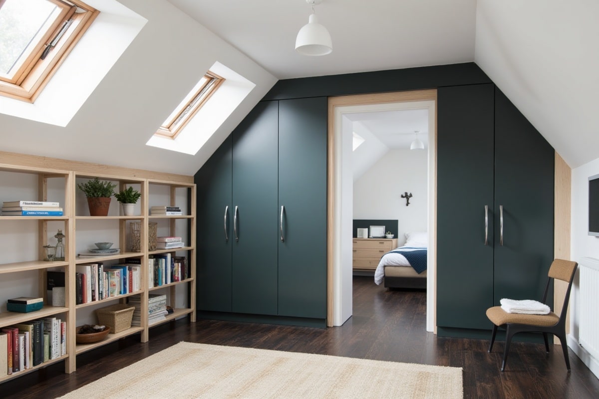 mobilier sur mesure dans une chambre mansardée