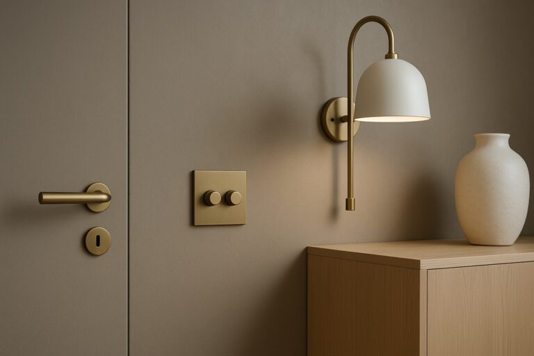 quincaillerie de qualité, interrupteurs design et luminaires haut de gamme