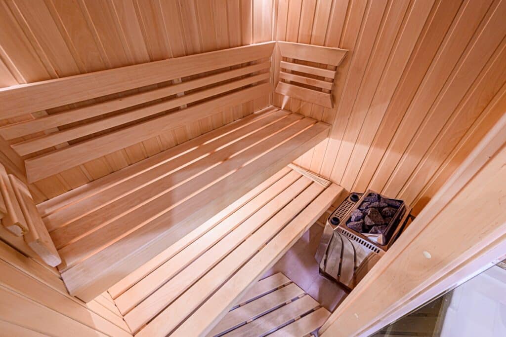 petit sauna en bois