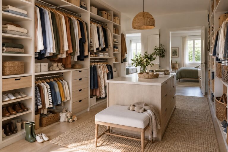 Un dressing familial organisé pour petits et grands