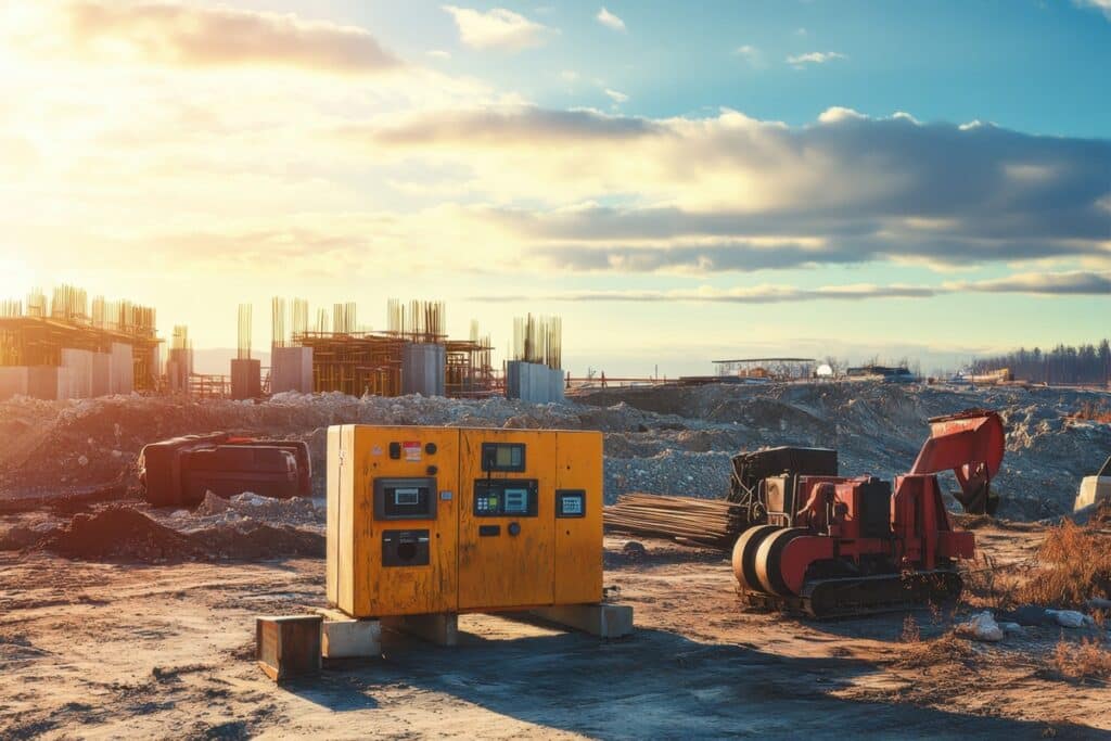 groupe électrogène sur un chantier isolé