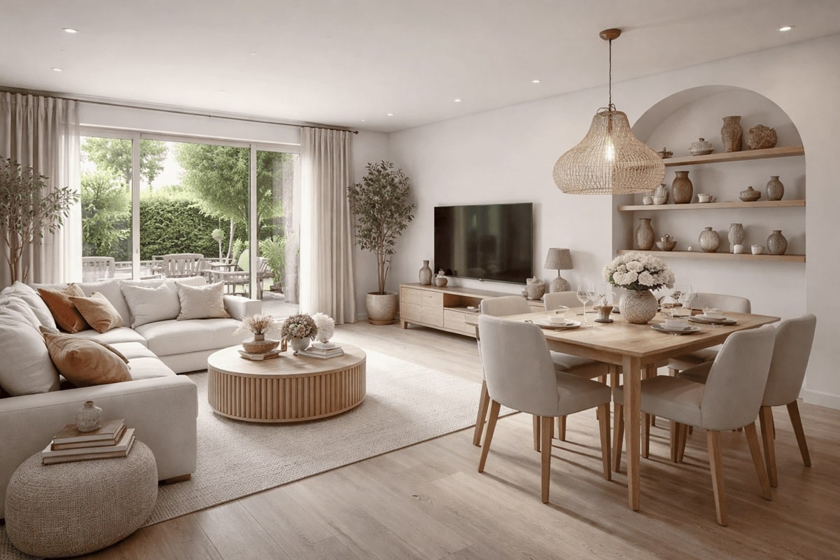 salon avec du mobilier design contemporain