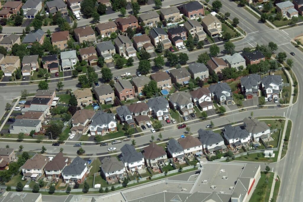 rangées de maisons en série aux USA