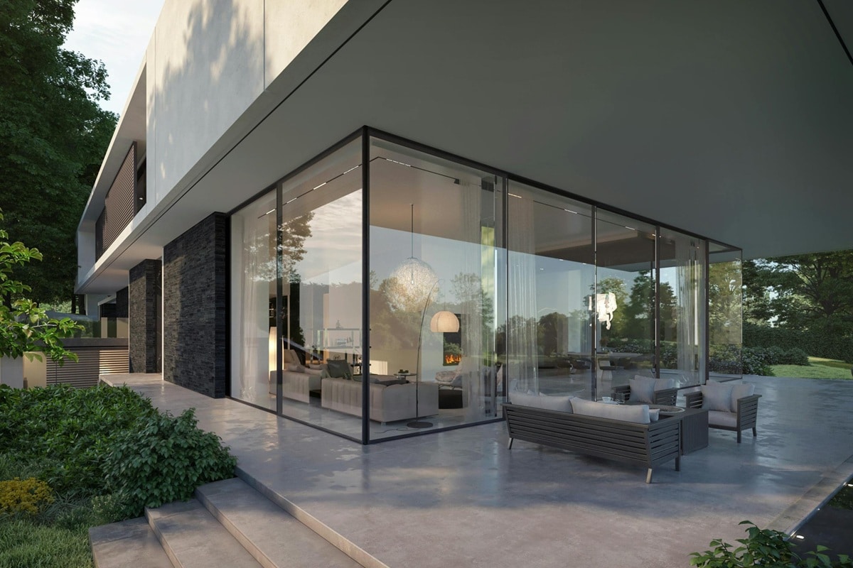 grande baie vitrée au vitrage sur mesure