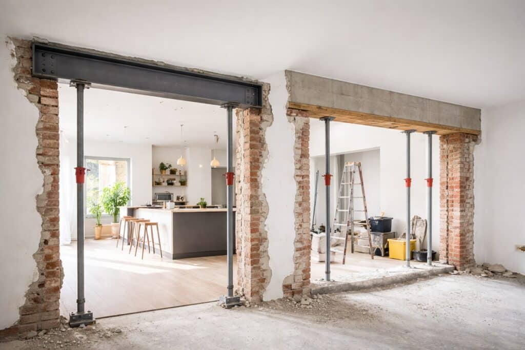 Ouvrir un mur porteur : poutrelle acier ou linteau béton, que choisir ?