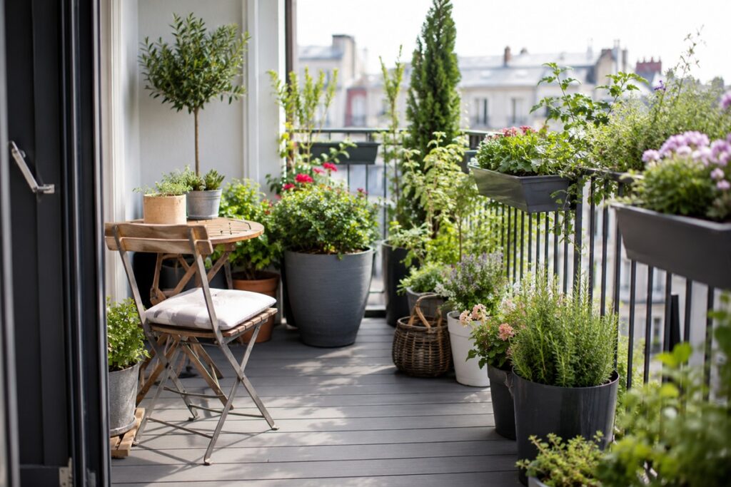 balcon aménagé en jardin