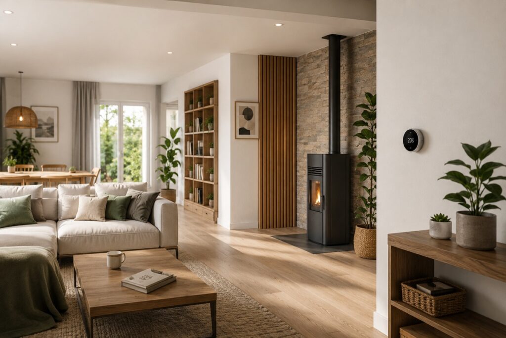 intérieur d'une maison moderne et économe en énergie