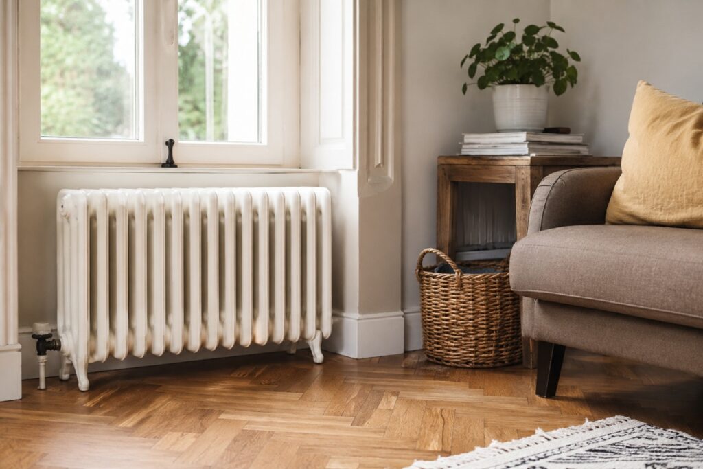 radiateur en fonte dans un salon