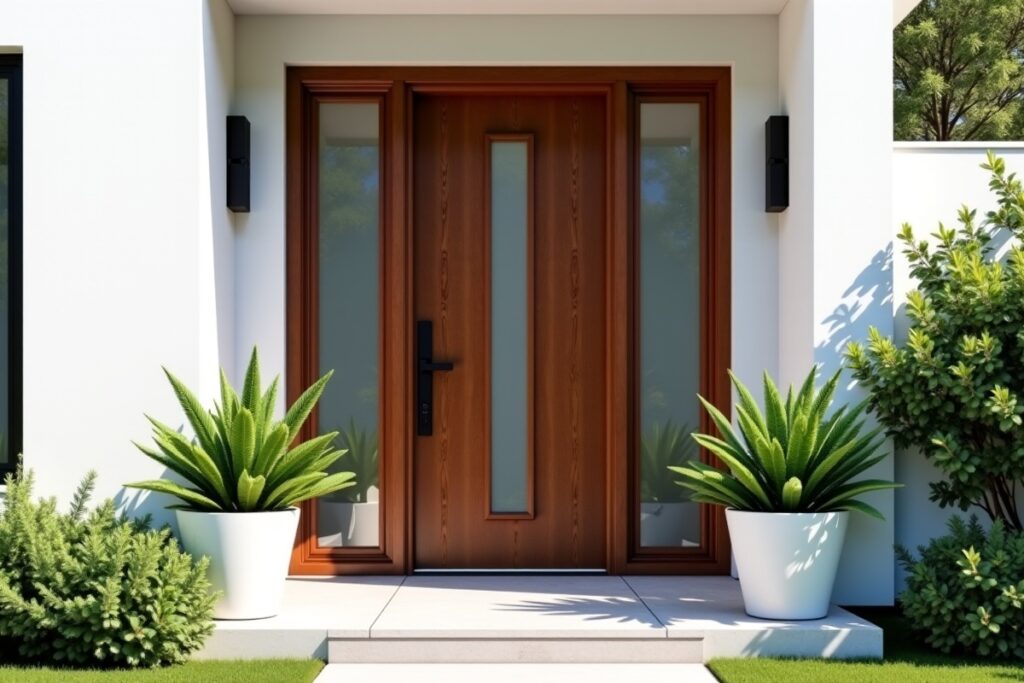 porte d'entrée moderne en bois