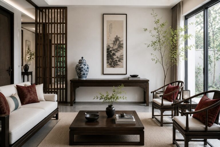 Salon chinois moderne et élégant