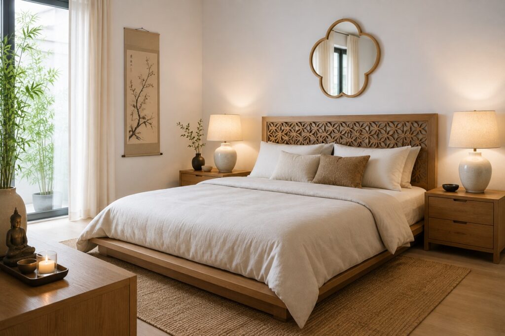 belle chambre minimaliste de style asiatique