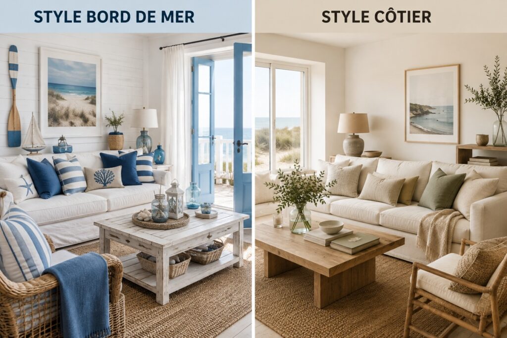 différence entre style bord de mer et style côtier