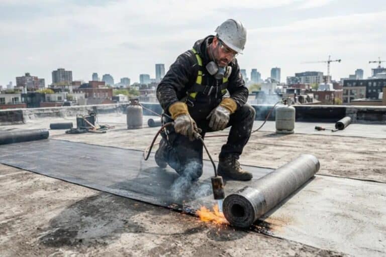 travaux d'étanchéité d'une toiture