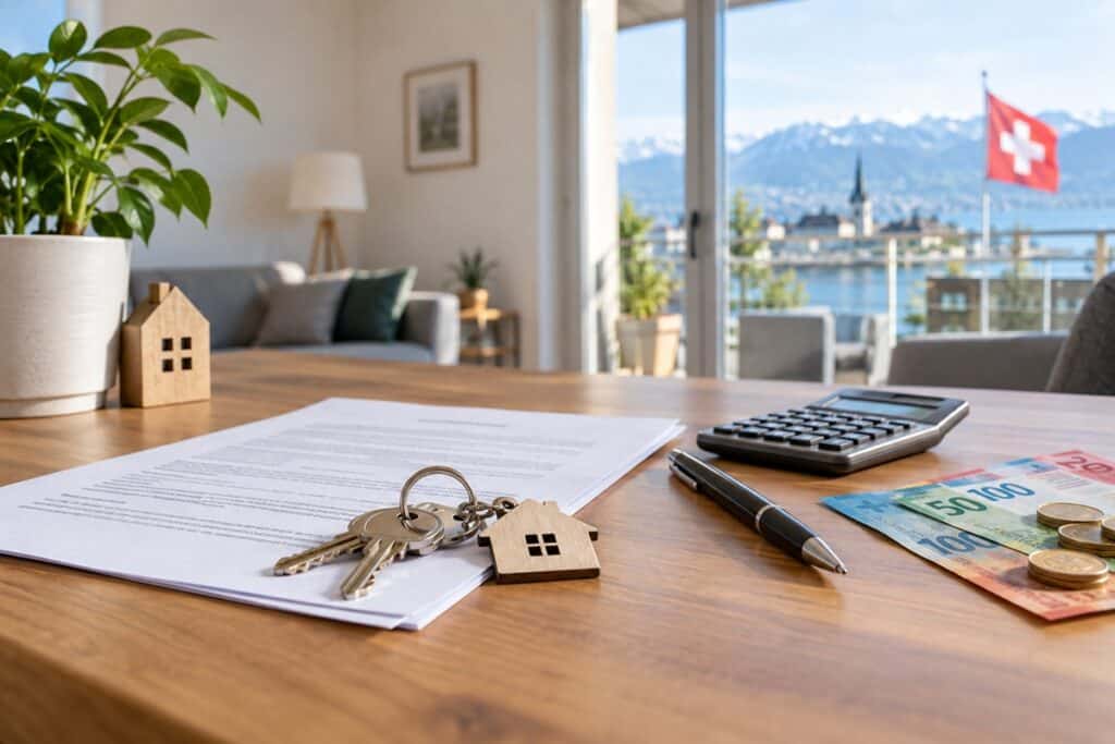Garantie de loyer en Suisse avec contrat, clés et francs suisses