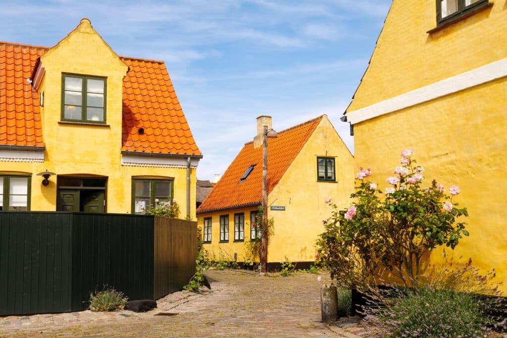 maisons jaunes à Dragør